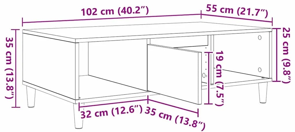 Cinzento cimento 103.5 x 60 x 35 cm Madeira processada