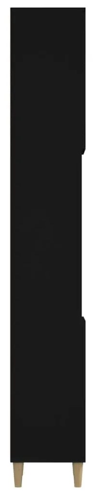 Armário casa de banho 30x30x190 cm derivados de madeira preto
