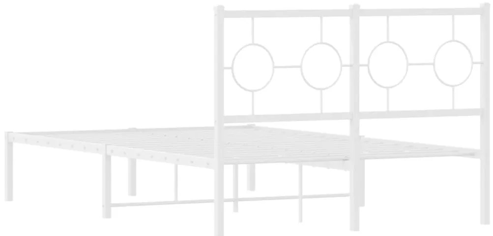 Estrutura de cama com cabeceira 120x200 cm metal branco