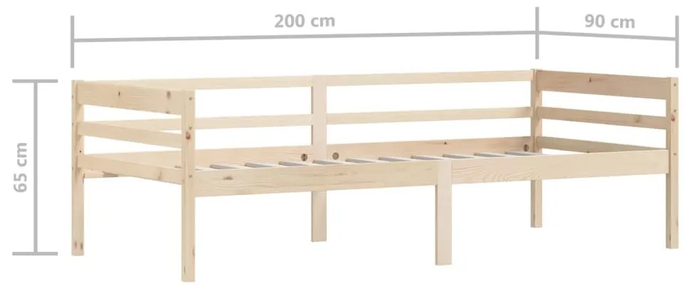 Estrutura de cama 90x200 cm pinho maciço