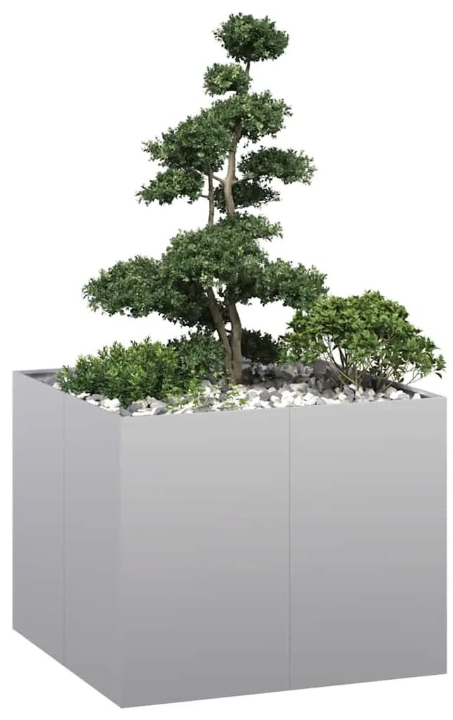vidaXL Planter 100x100x80 cm aço galvanizado