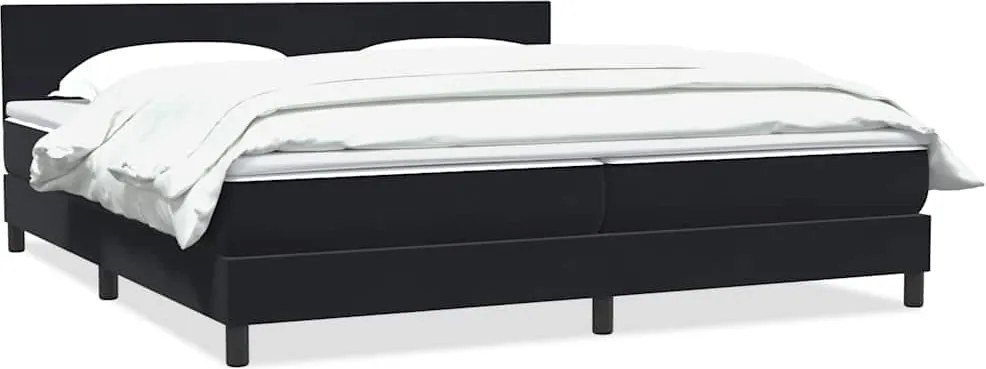 vidaXL Cama com molas/colchão 200x220 cm veludo preto
