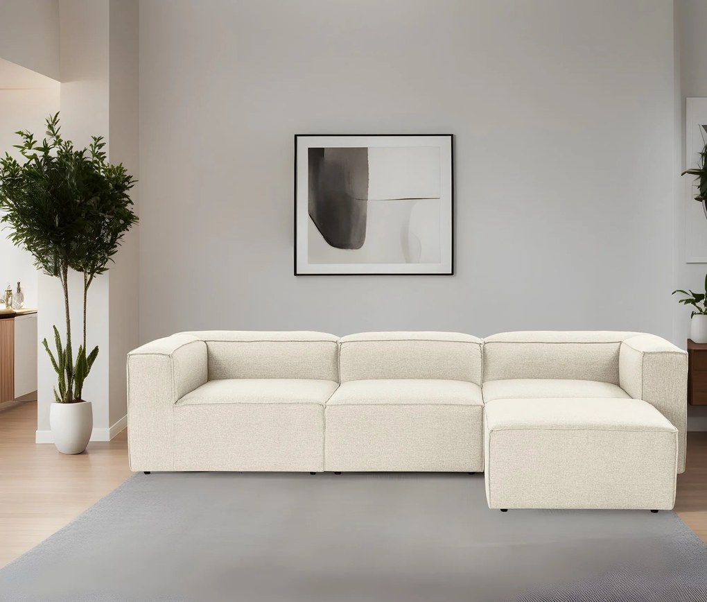 Sofá de Canto Fora – Ecru – 297x66x190 cm