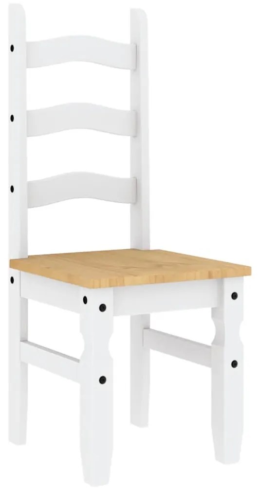 7 pcs conjunto de jantar Panama madeira pinho maciça branco