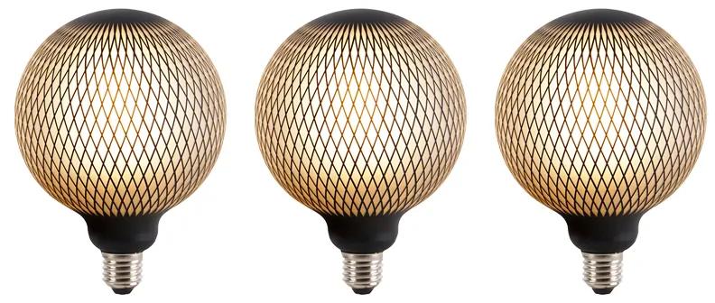 Conjunto de 3 lâmpadas globo LED reguláveis E27 DECO 4W 180 lm 2700K