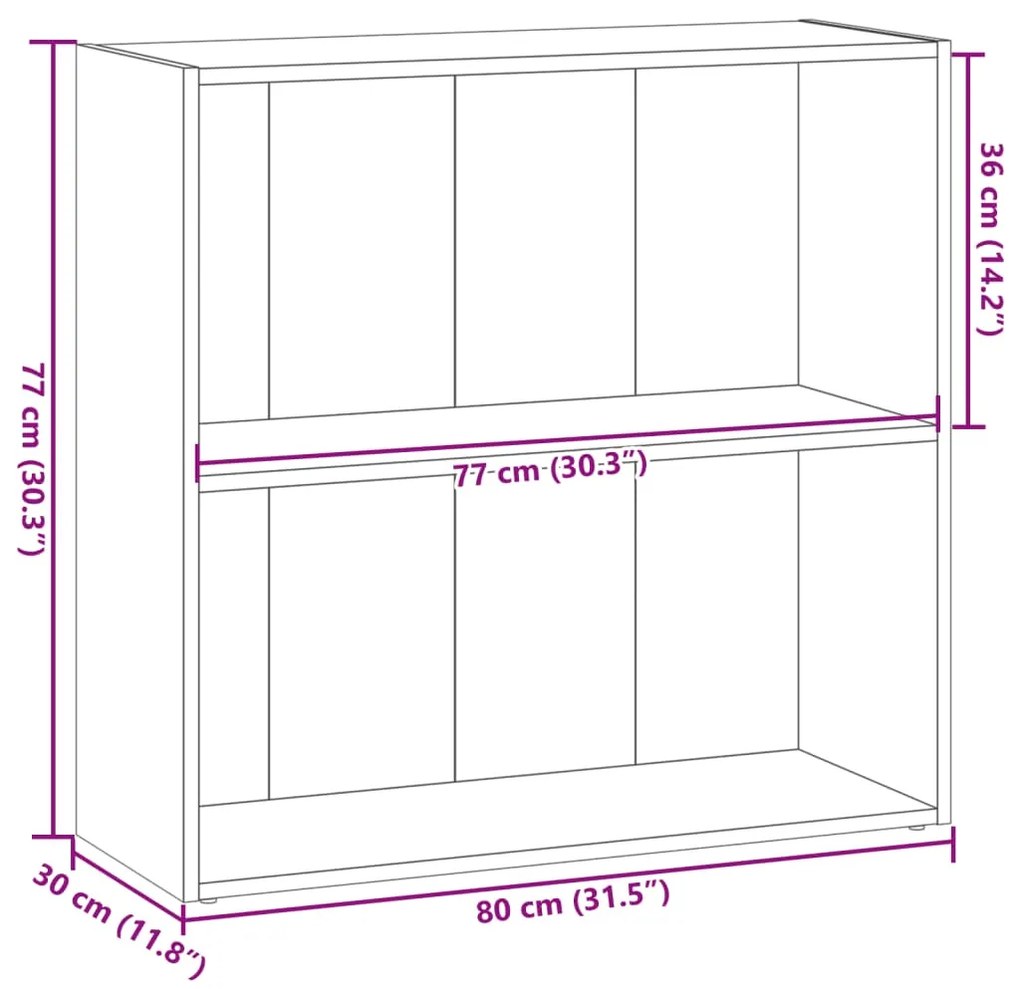 Estante 80x30x77 cm derivados de madeira cinzento sonoma