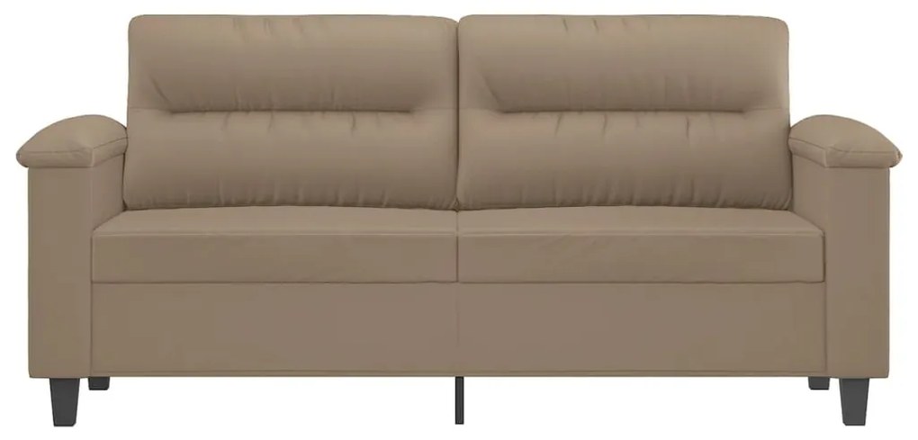 Sofá de 2 lugares 140 cm couro artificial cor cappuccino
