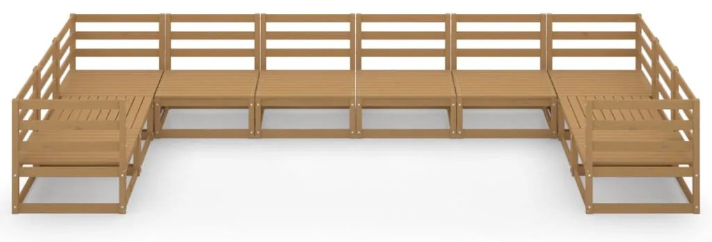 10 pcs conjunto lounge de jardim pinho maciço