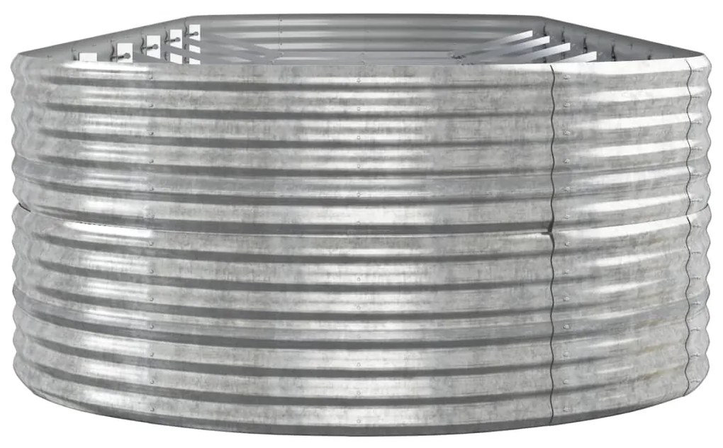 Canteiro elevado jardim 510x140x68 aço revestido a pó prateado