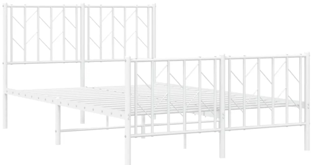 Estrutura de cama com cabeceira e pés 120x200 cm metal branco