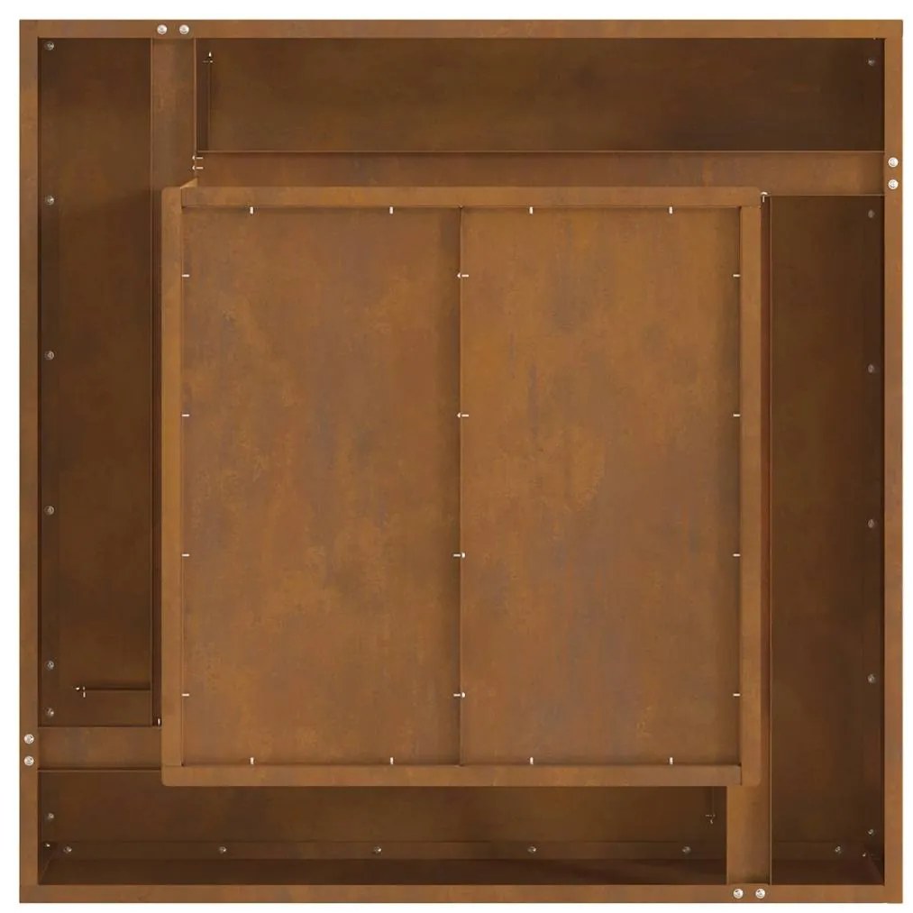Fogueira Quadrada vidaXL 80x80x40 cm em Aço Envelhecido