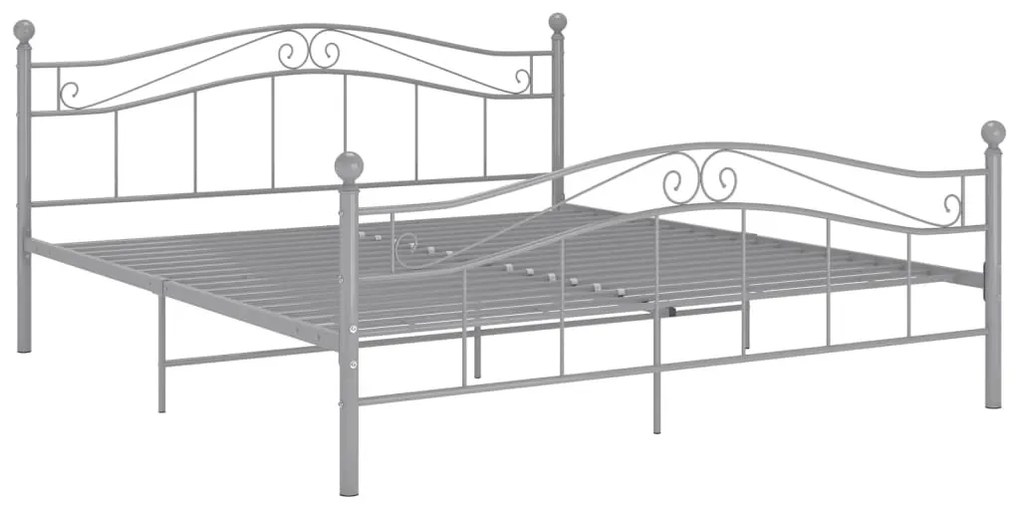 Estrutura de cama sem colchão 140x200 cm metal cinzento