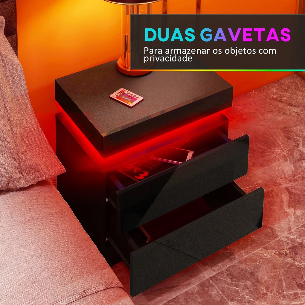 Mesa de Cabeceira com Luz LED Mesa de Cabeceira com Painel de Alto Bri
