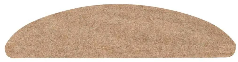 Tapetes de escada adesivos 20 pcs 56x17x3 cm bege