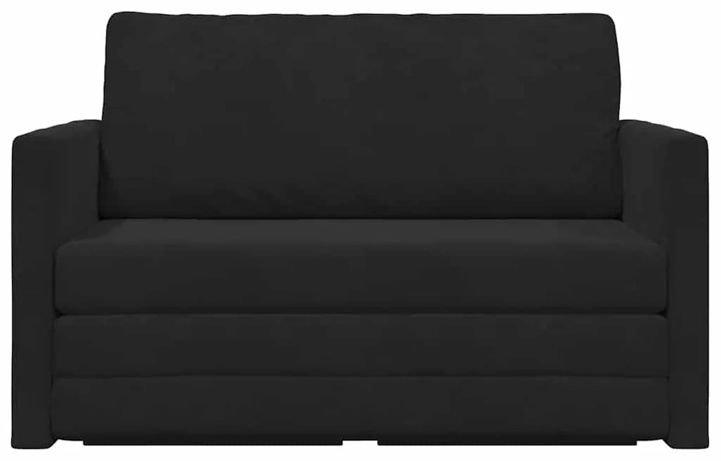 Sofá Cama 2-em-1 Preto 124x204x61 cm Veludo