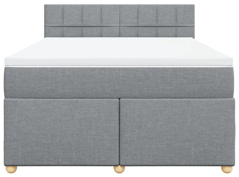 Cama com molas/colchão 140x200 cm tecido cinzento-claro