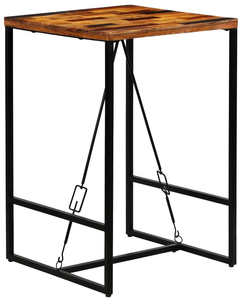 Mesa de bar em madeira recuperada maciça 70x70x106 cm
