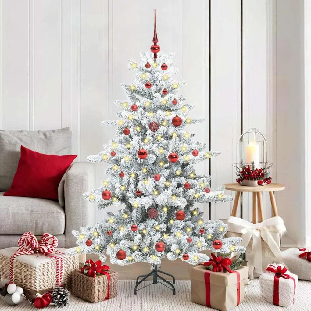 vidaXL Árvore de Natal Articulada Artificial Branco 150 cm PVC e Aço