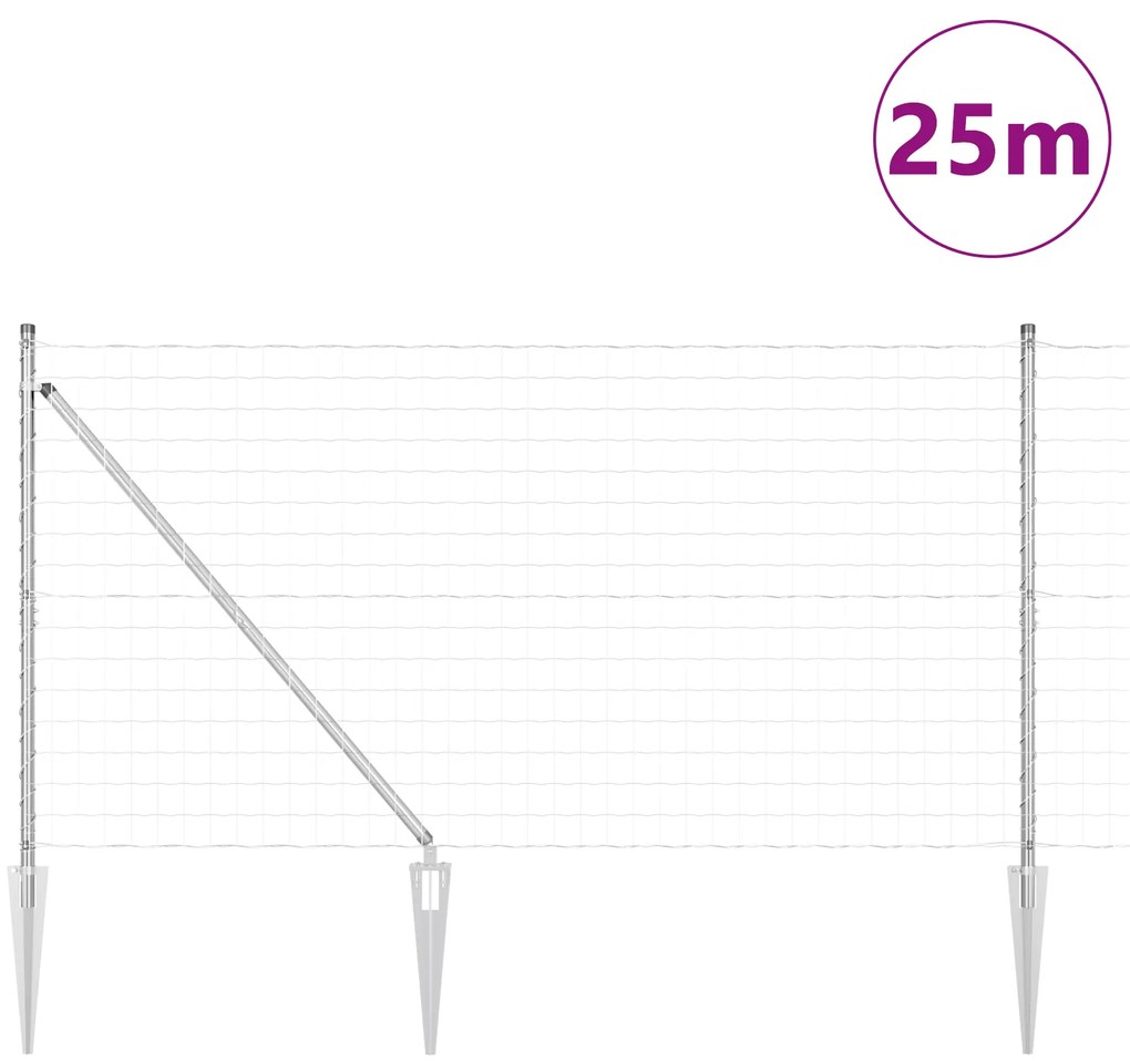 Cerca Euro da com 13 Postes Espinho 1.2x25 m Aço Galvanizado