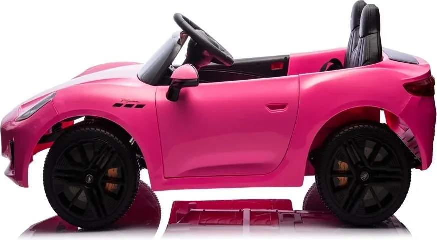 Carro elétrico para crianças 12V Maserati GranTurismo Folgore, 2 lugares, pneus de borracha Rosa