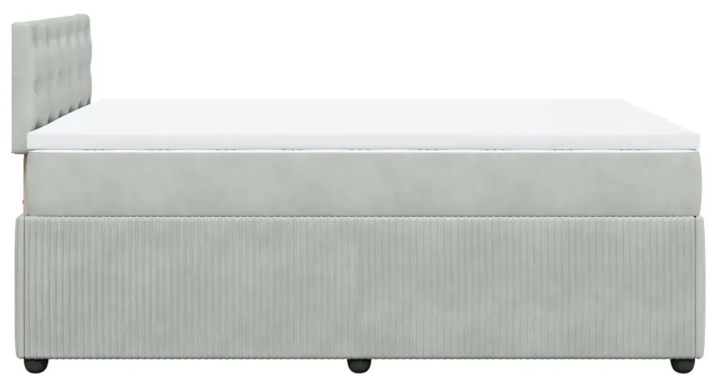 Cama boxspring com colchão 120x190 cm veludo cinzento-claro