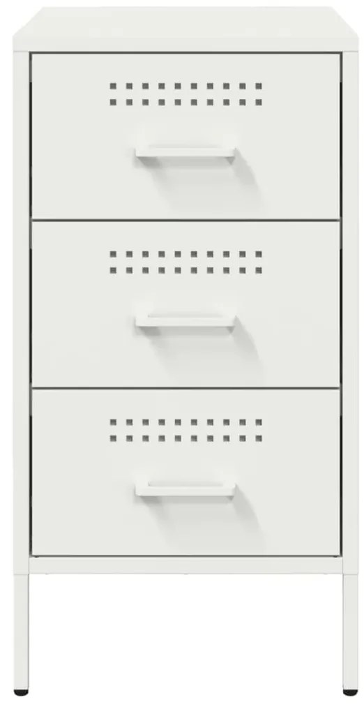 Mesas de cabeceira 2 pcs 36x39x68 cm aço branco