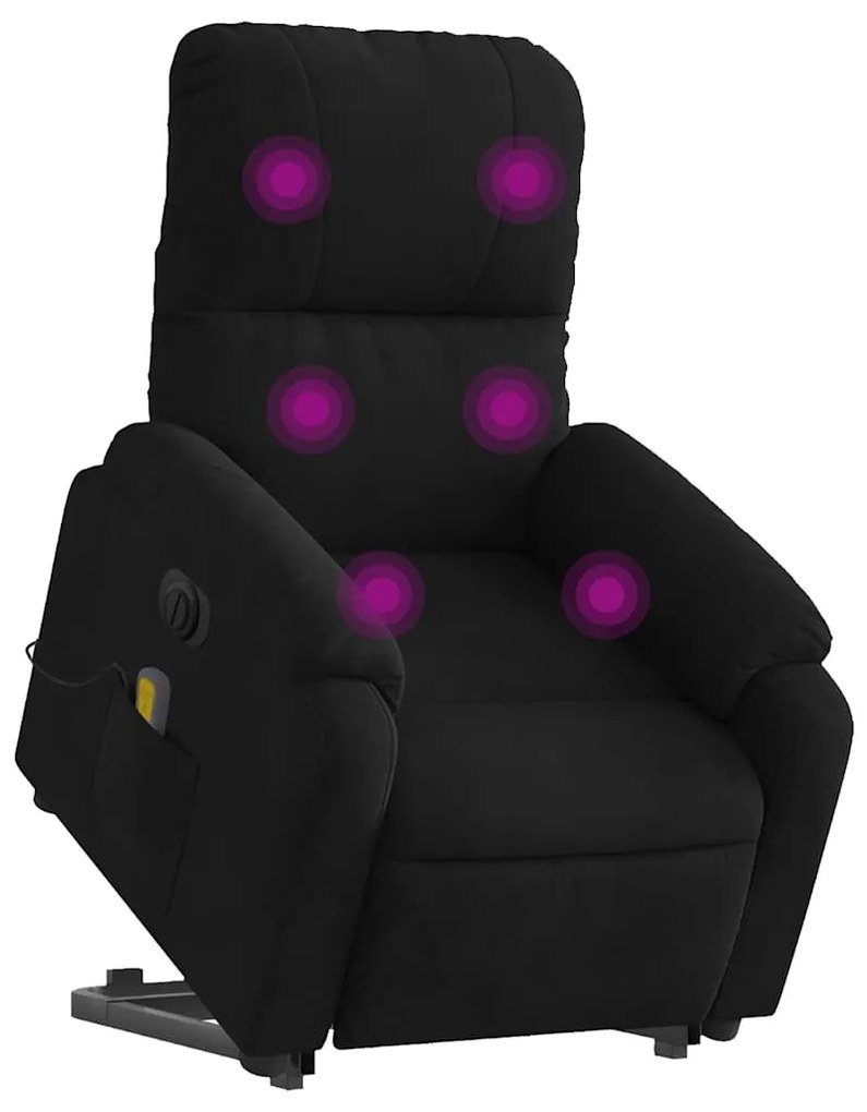Poltrona de massagens elétrica elevatória microfibra preto