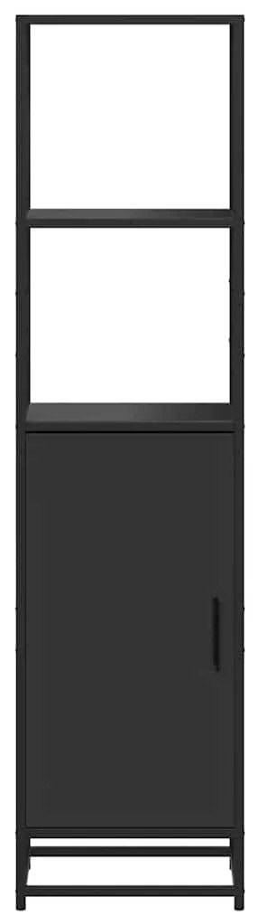 Armário alto 35,5x35x139 cm derivados madeira e metal preto