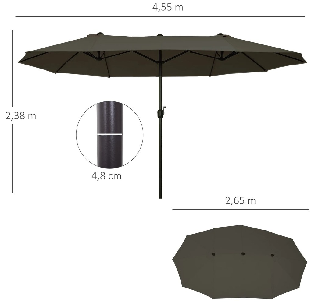 Chapéu de Sol Duplo 4,6 x 2,7 x 2,4 m – Proteção Anti-UV e Estrutura M