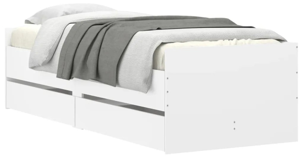 Estrutura de cama com gavetas 90x190 cm branco