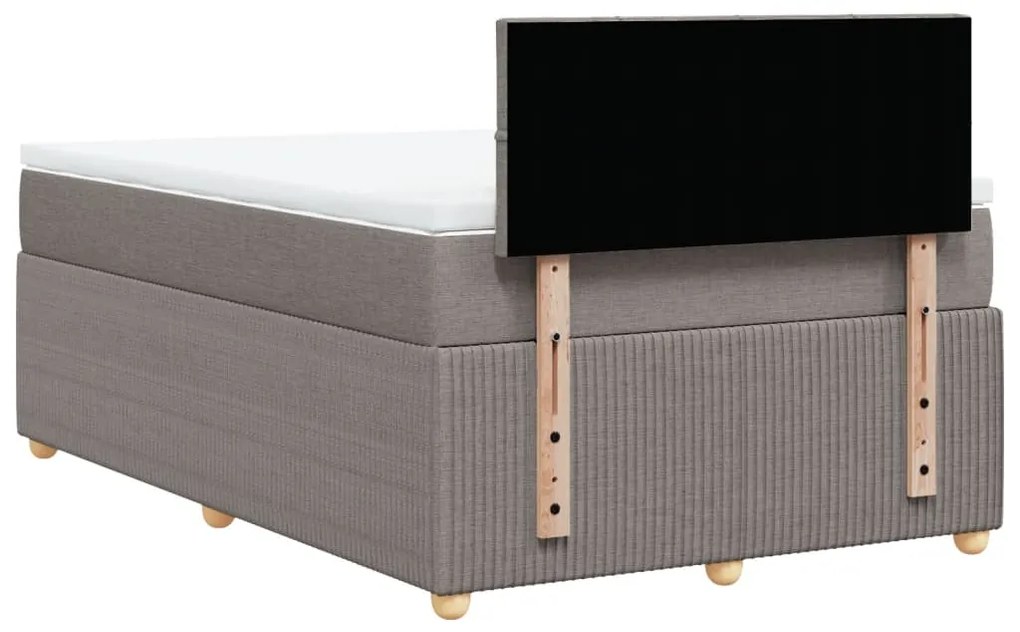 Cama boxspring c/ colchão 120x190cm tecido castanho-acinzentado