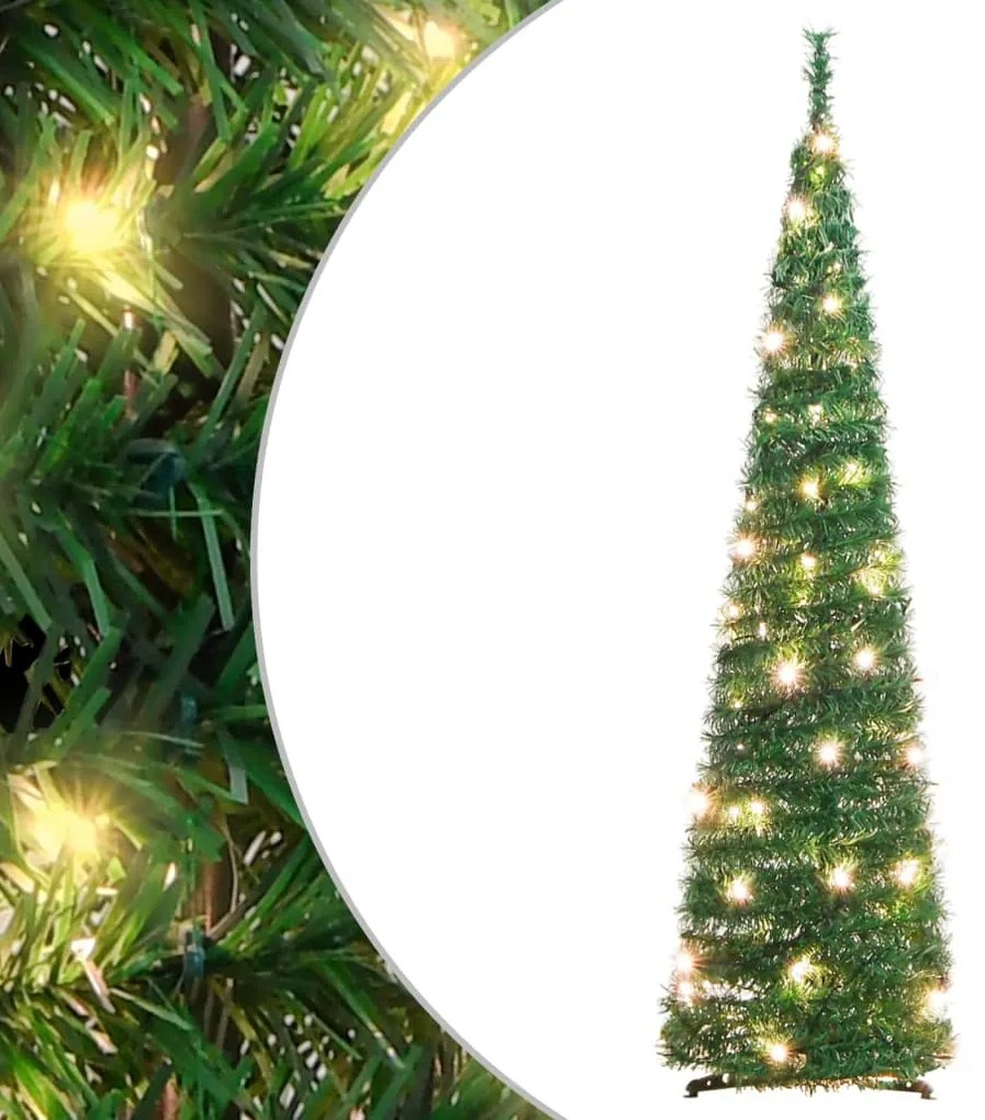 vidaXL Árvore de Natal artificial pop-up c/ 50 luzes LED 120 cm verde