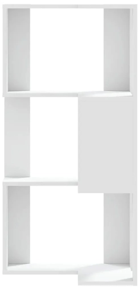 Estante canto 3 prateleiras 50x50x102 cm deriv. madeira branco
