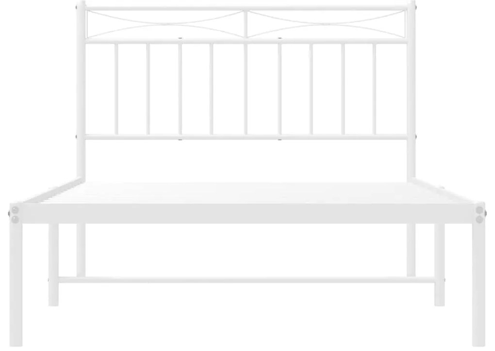 Estrutura de cama com cabeceira 100x200 cm metal branco
