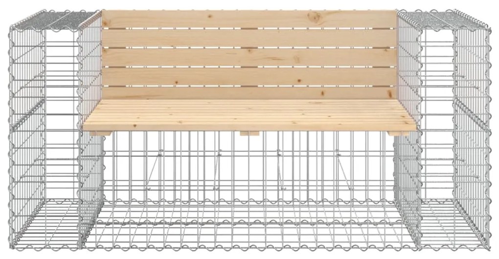 Banco de jardim c/ design gabião 143x71x65,5 cm pinho maciço