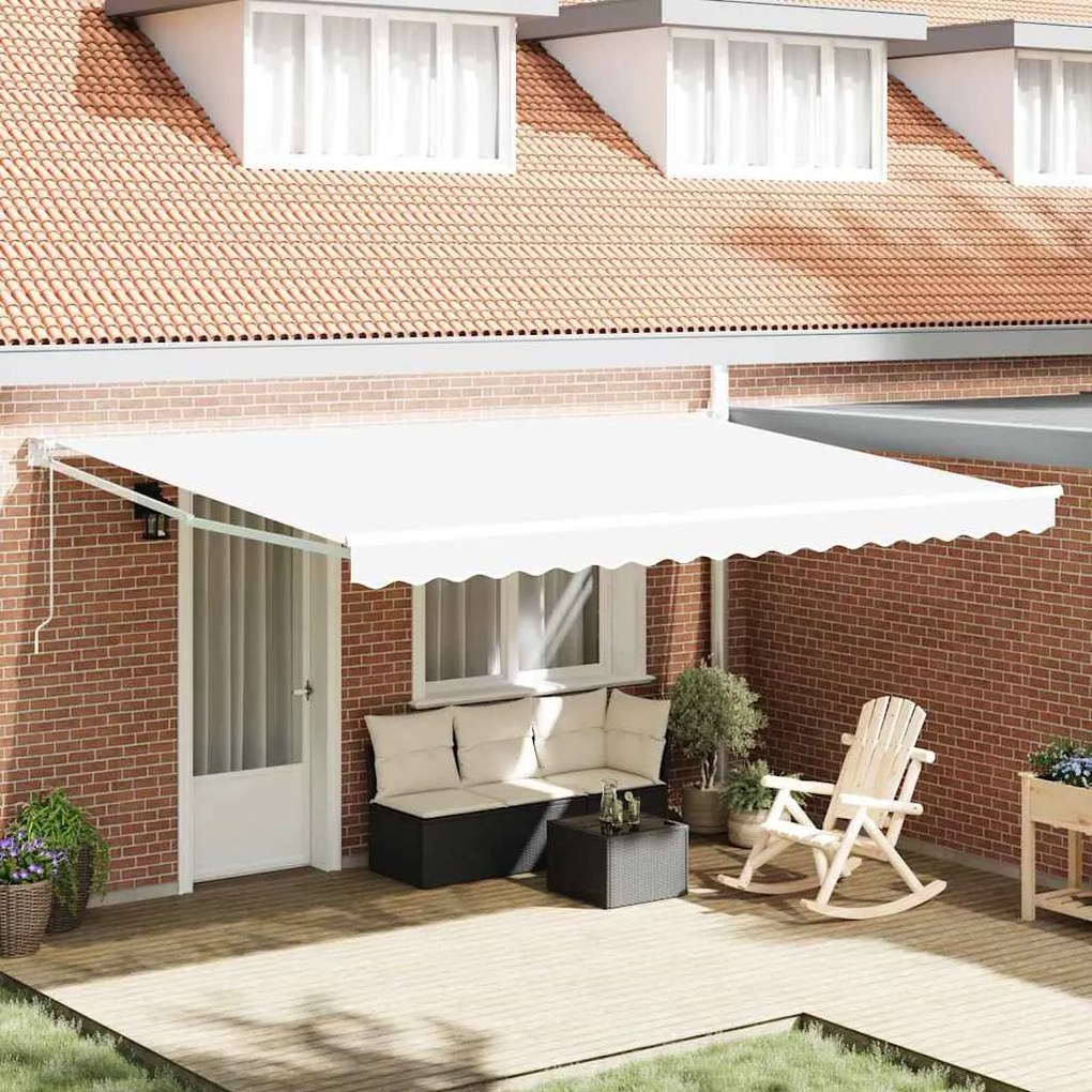 vidaXL Tenda Retrátil Automática Branca 450x300 cm