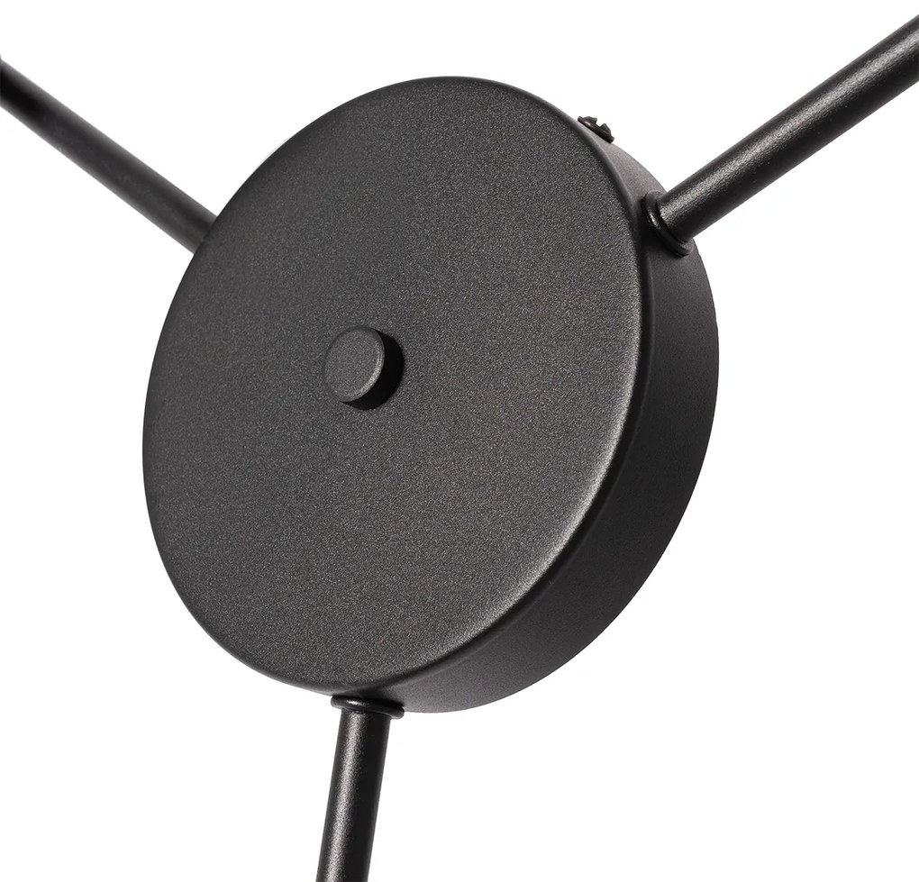 Candeeiro de teto preto com interior dourado 3 luzes - Multidrum Moderno