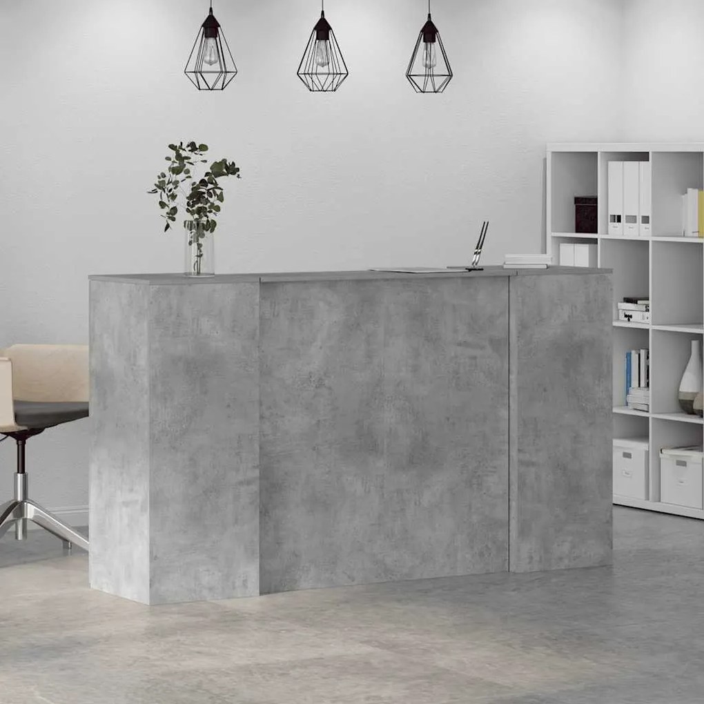 Balcão de recepção 180x50x103,5 cm madeira cinza cimento