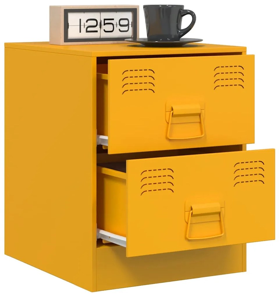 Mesa de cabeceira 34,5x39x44 cm aço amarelo