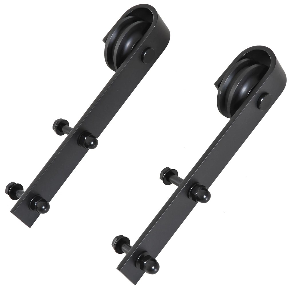 Kit de acessórios para porta deslizante Porta de montagem Conjunto de peças de metal Trilhos de rolo de aço carbono