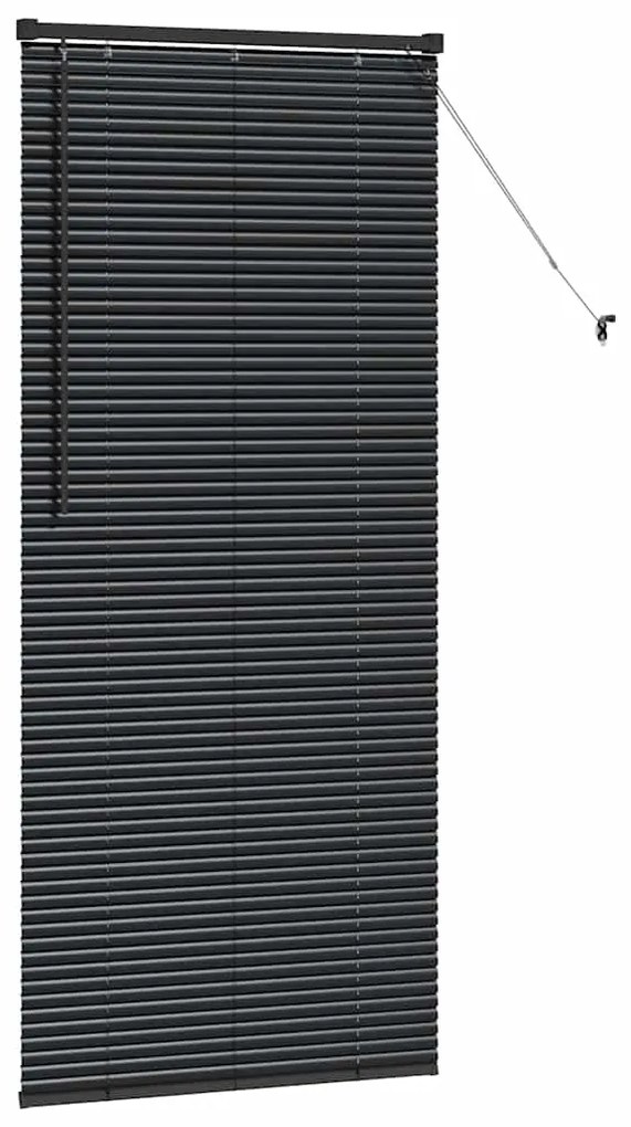 Persiana de Janela com cortinas Outros Manual Preto 80 x 130 cm Alumín
