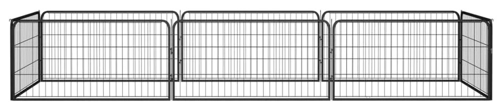 Parque p/ cães c/ 8 painéis 100x50 cm aço revestido a pó preto