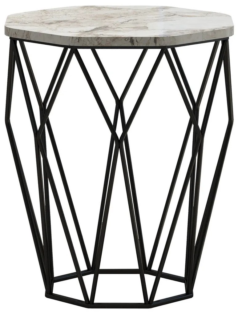 **** Mesa de Apoio Sofya – Branco/Preto – 46x57x46 cm
**