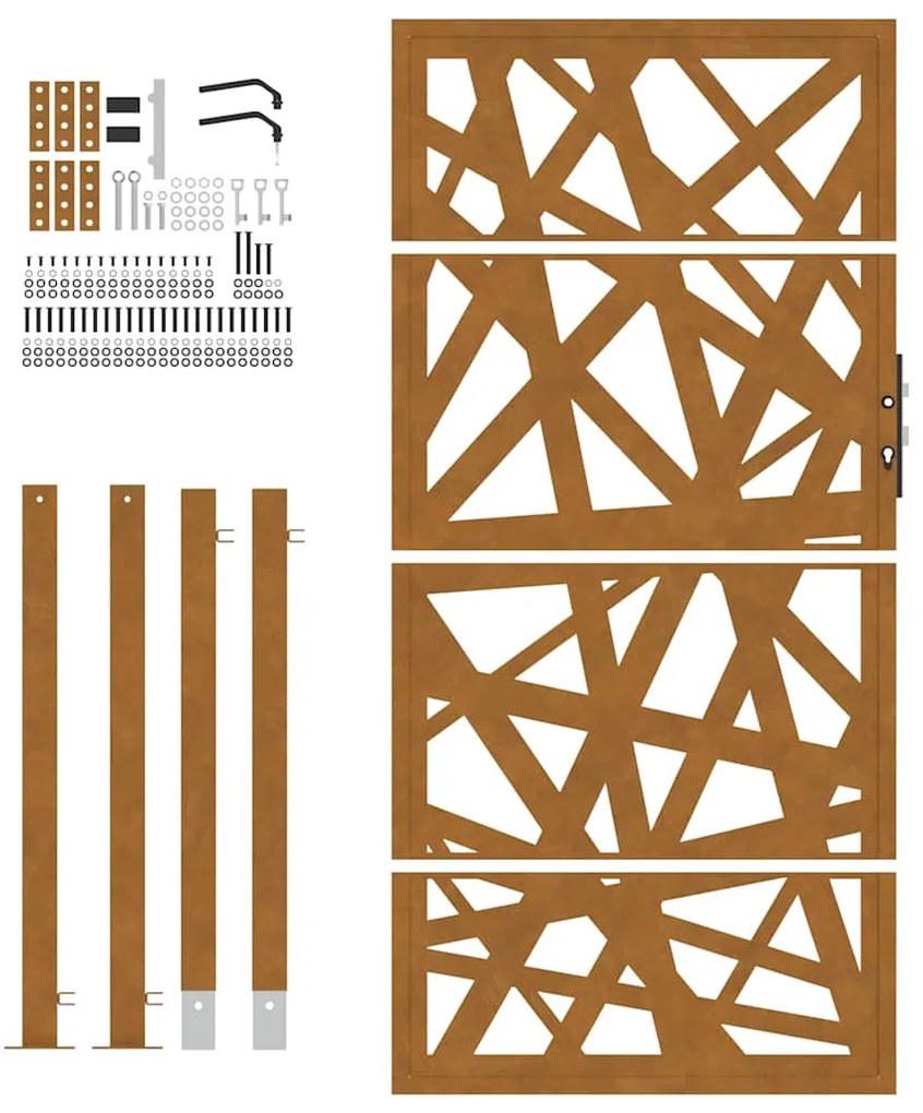 Portão de jardim 105x180 cm design de luz em aço resistente