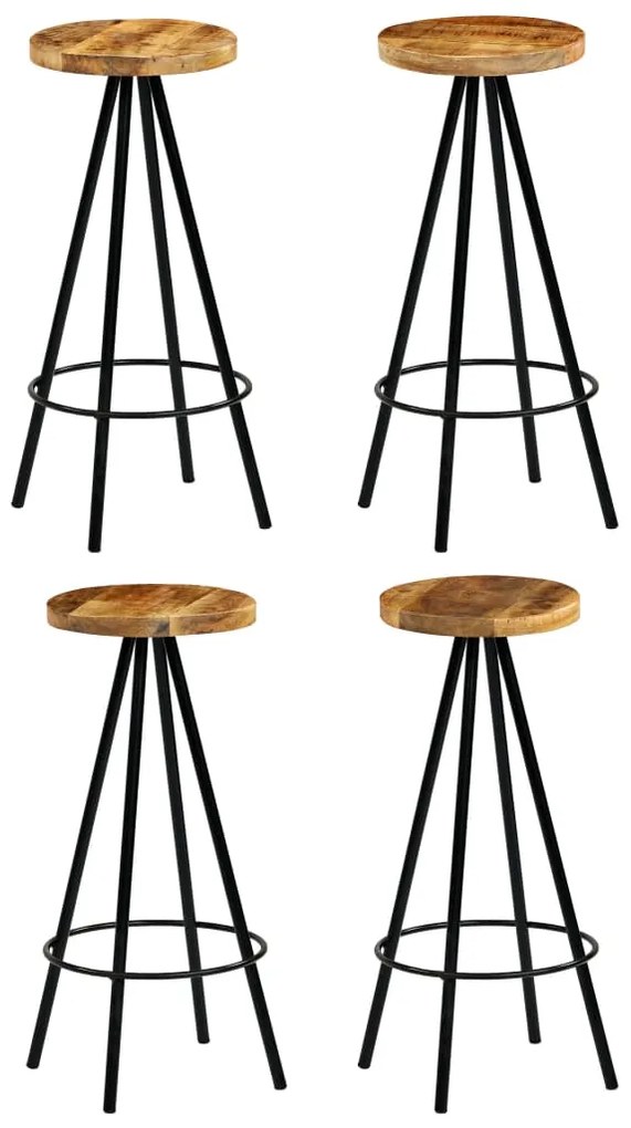 vidaXL Cadeiras de bar 4 pcs madeira de mangueira maciça