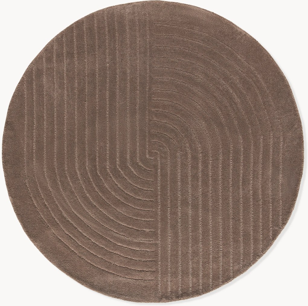 Tapete redondo de lã artesanal Mason