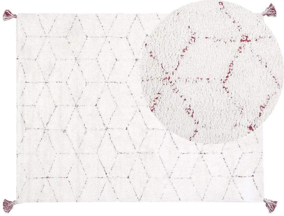 Tapete de algodão branco 140 x 200 cm SAKARYA Beliani