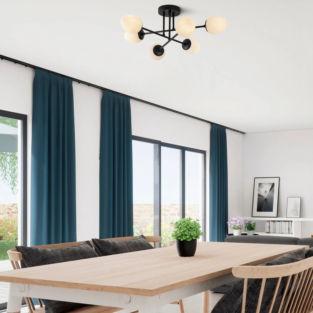 Candeeiro Camflo – Preto e Creme – 81 x 81 cm