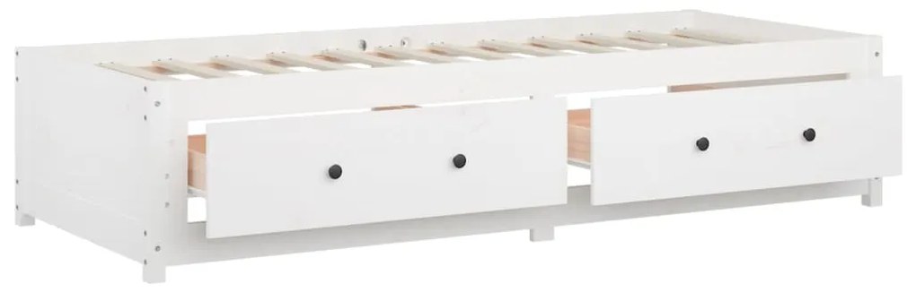 Sofá-cama sem colchão 90x200 cm madeira de pinho maciça branco
