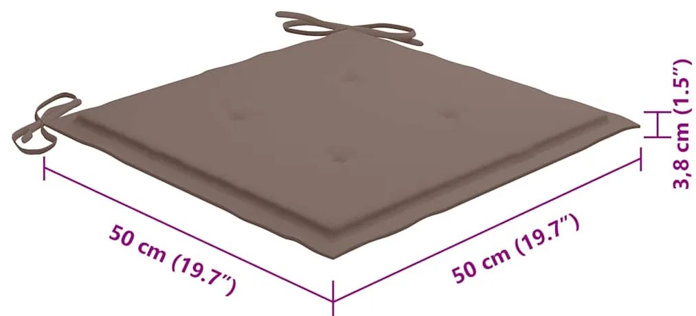 Cadeiras de jantar p/ jardim 4 pcs c/ almofadões acácia maciça